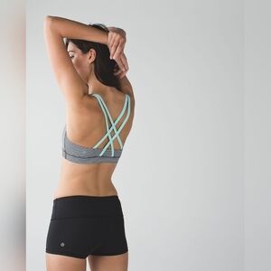 Lulu🍋 Lululemon Energy Bra Gingham Luon White Black / Tranquil Blue Size 8